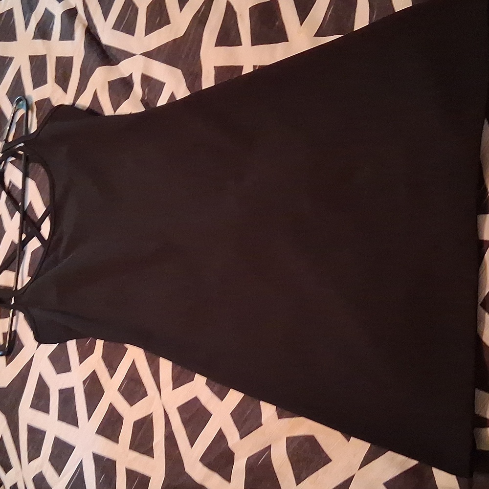 Black Sleeveless Dress with Crisscross Back